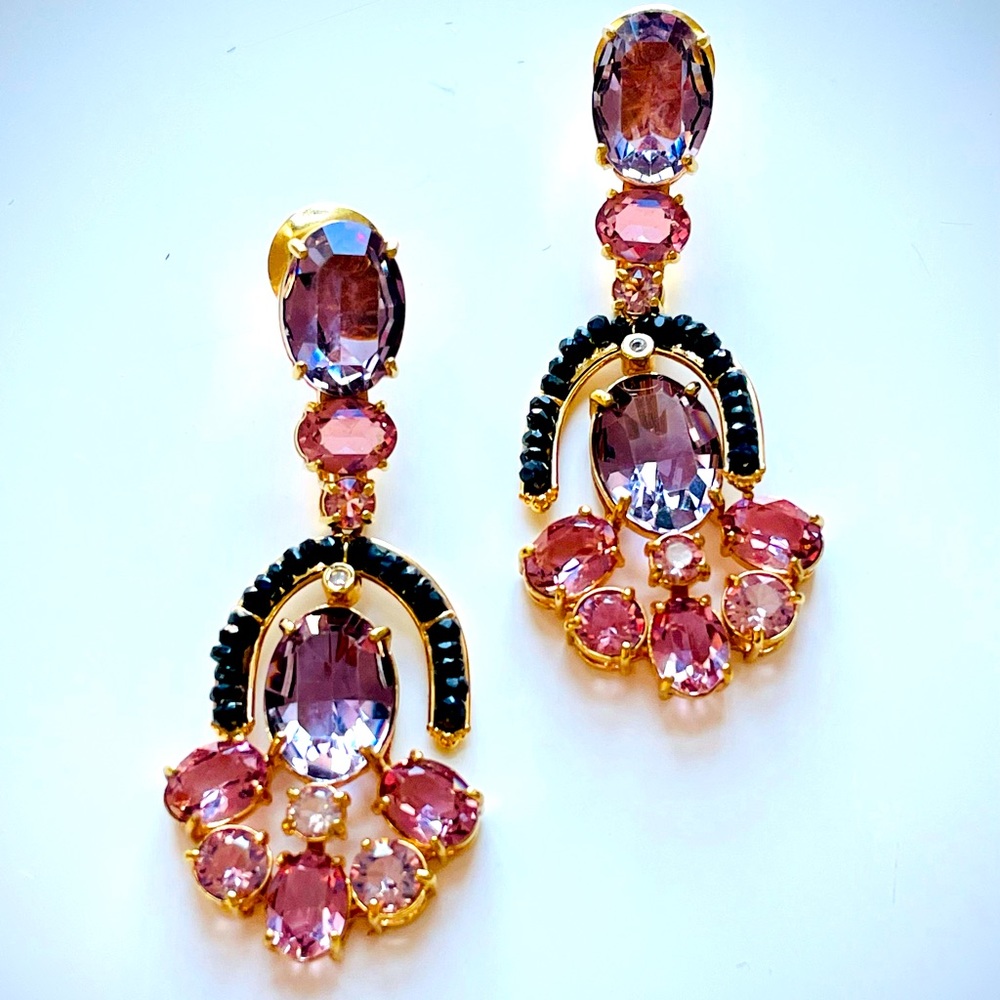 Brazilian detachable semi precious stone earrings